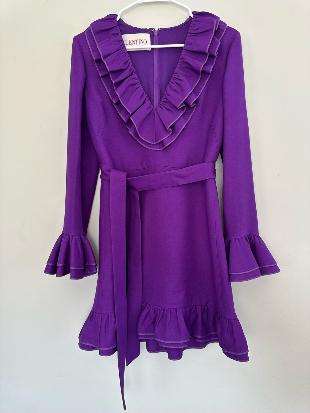 Valentino Purple Ruffle- Mini Dress- NWT